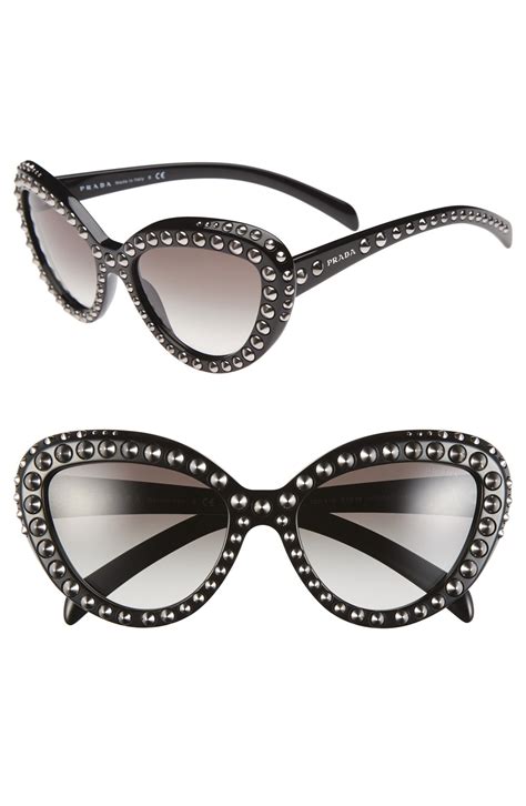 prada sunglasses women cat eye|Prada cat eye studded sunglasses.